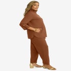 Knit Crepe Winged Collar Set image number null