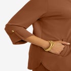 Knit Crepe Winged Collar Set image number null