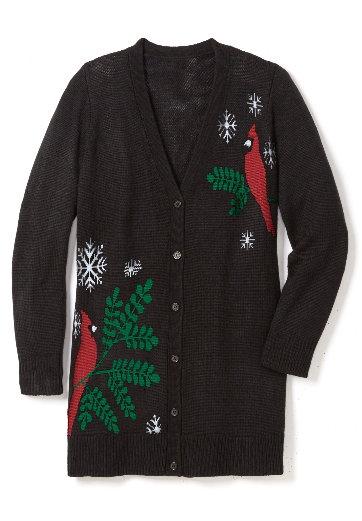 Holiday Motif Cardigan Sweater image number 1