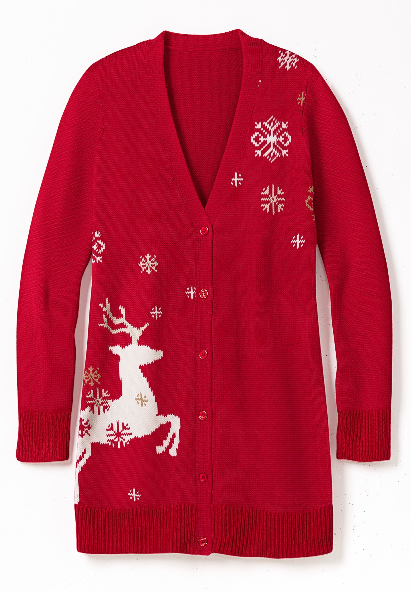 Holiday Motif Cardigan Sweater image number 3