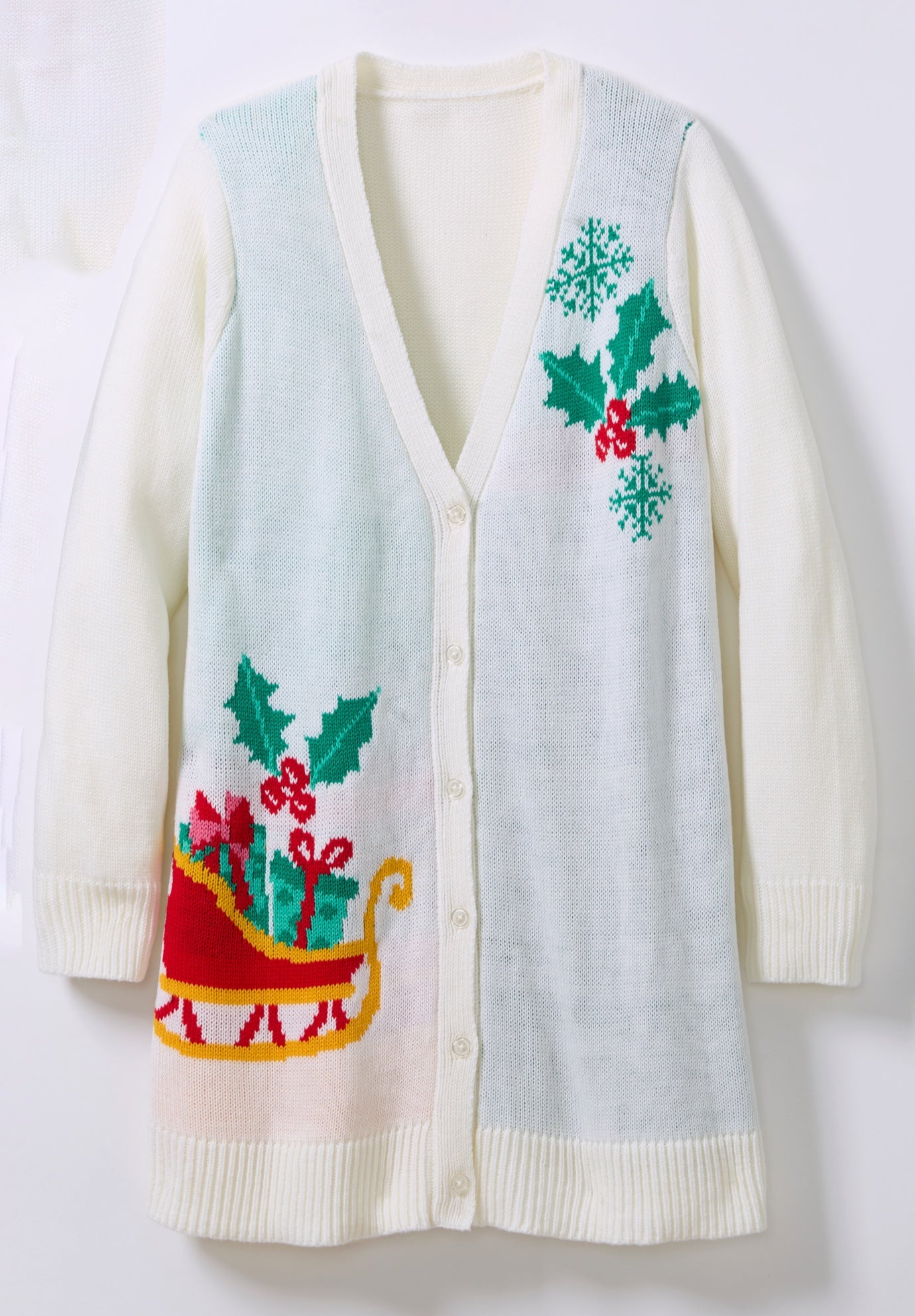 Holiday Motif Cardigan Sweater image number 2