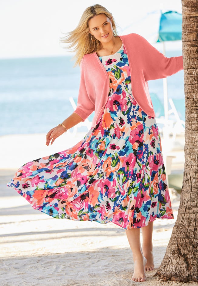 Rib Trim Cardigan Shrug Sweater image number 8