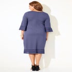 Bell Sleeve Ponte Mesh Shift Shirtdress image number null