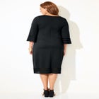 Bell Sleeve Ponte Mesh Shift Shirtdress image number null