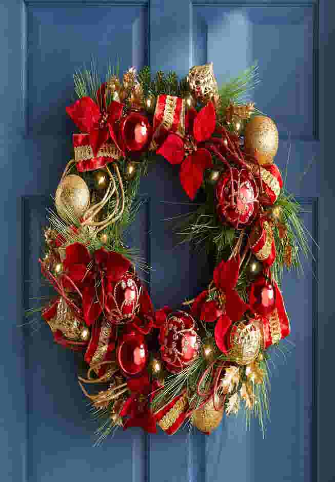 28" Pre-Lit Ribbon Wreath image number 0