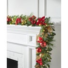 6' Pre-Lit Red Ribbon Garland image number null