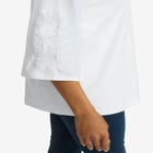 Stretch Floral Embroidered Tee image number null