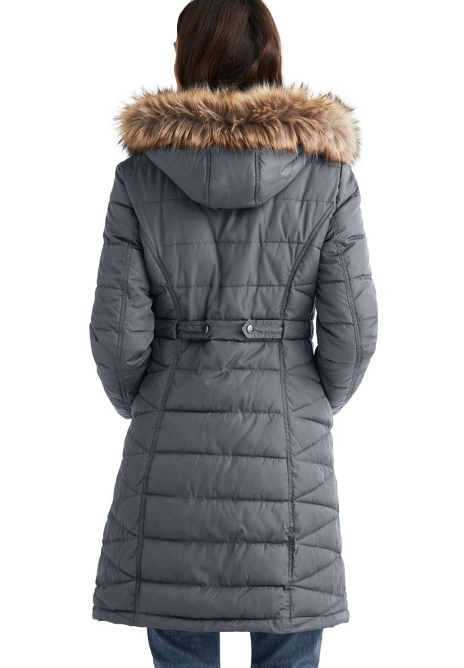 Faux Fur Trim Puffer image number 1