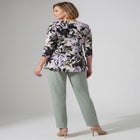 Knit Crepe Sweetheart Neckline Peplum Top image number null