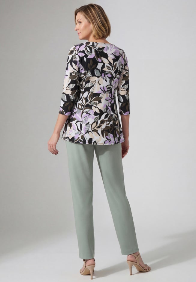 Knit Crepe Sweetheart Neckline Peplum Top image number 1