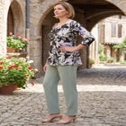 Knit Crepe Sweetheart Neckline Peplum Top image number null