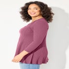 Waffle Knit Lace Trim Tunic image number null