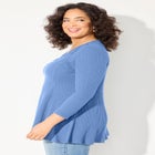 Waffle Knit Lace Trim Tunic image number null