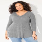 Waffle Knit Lace Trim Tunic image number null