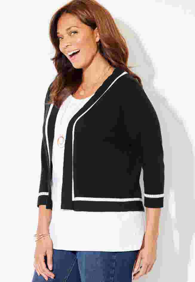 Trimmed Shrug Cardigan image number 2