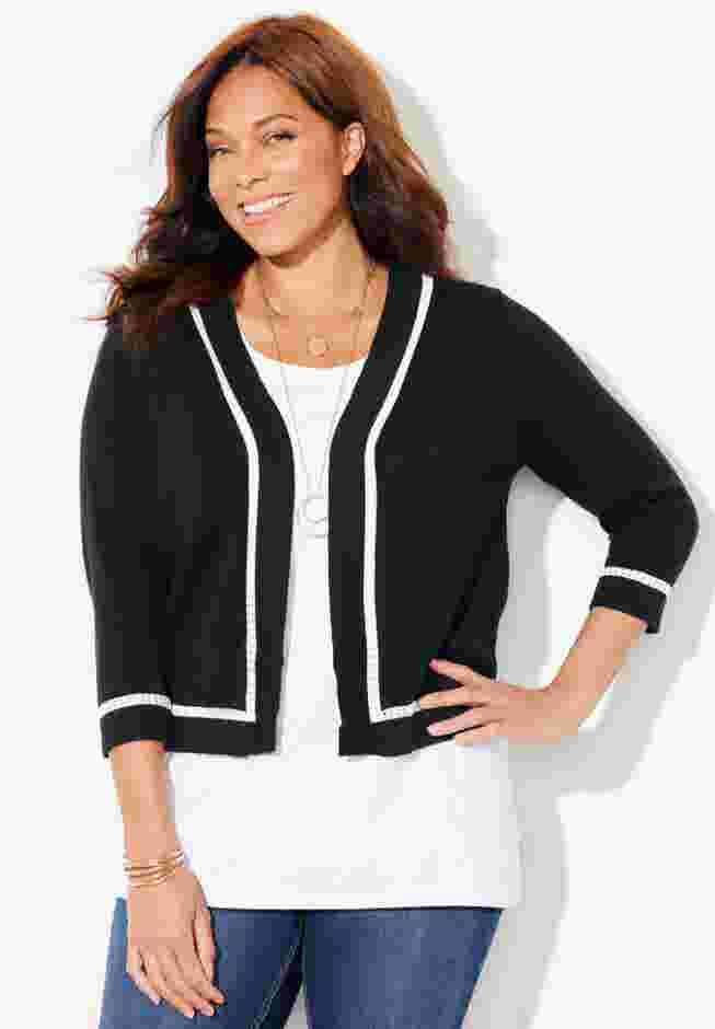 Trimmed Shrug Cardigan image number 0