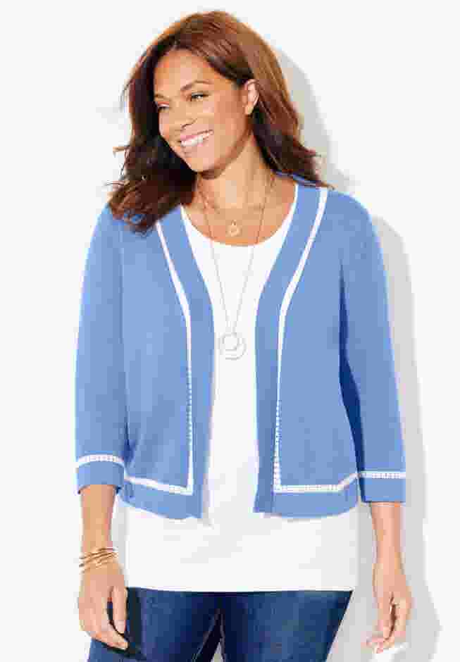 Trimmed Shrug Cardigan image number 0