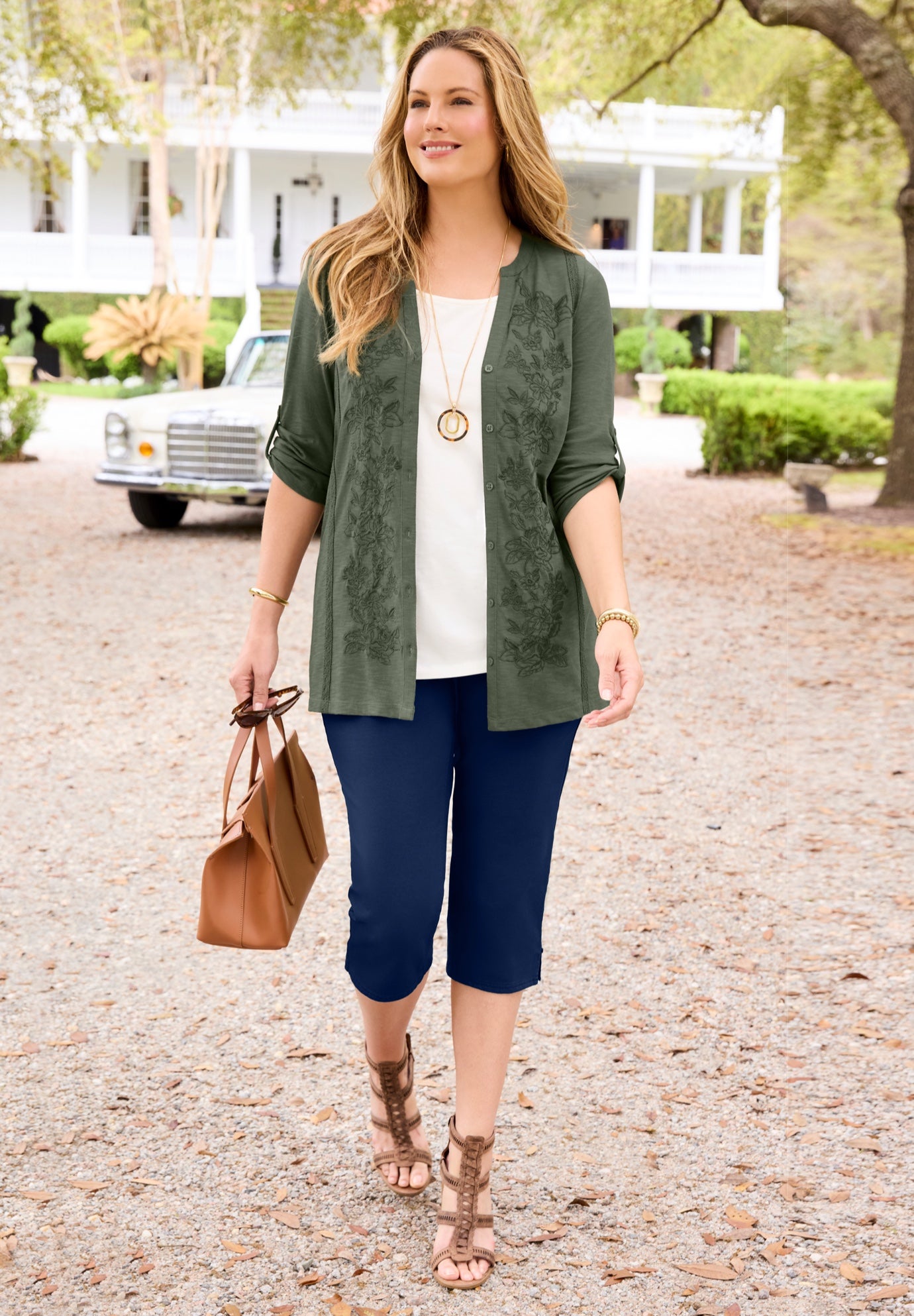 Embroidered Buttonfront Tunic image number 0