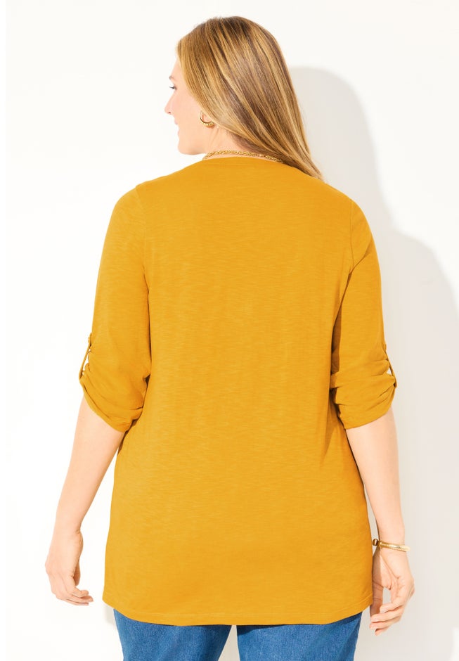 Embroidered Buttonfront Tunic image number 1