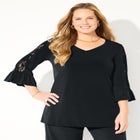 Dream Drape V-Neck Lace Trim Top image number null