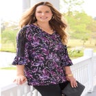 Dream Drape V-Neck Lace Trim Top image number null