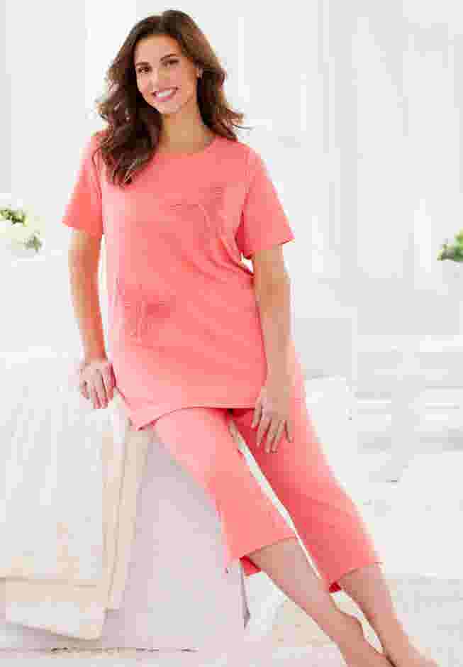 Dreams & Co® 2-Piece Applique Capri image number 2