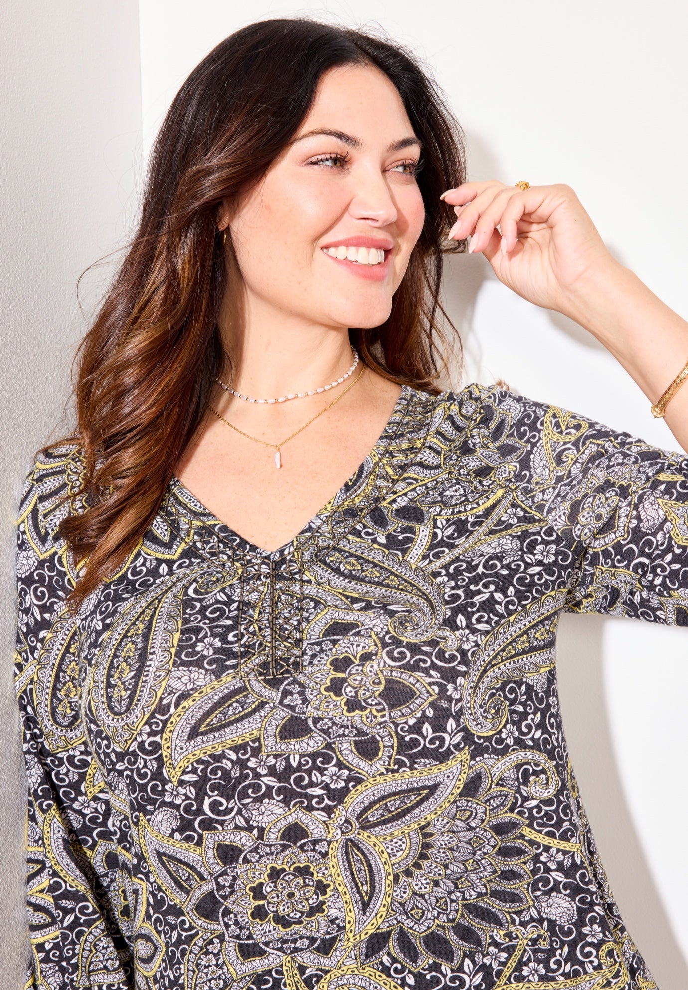 Sofia Knit Peasant Top image number 1