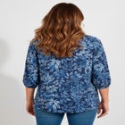 Embellished Y-Neck Peasant Top image number null