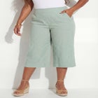 Flat Front Linen Capri image number null