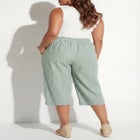 Flat Front Linen Capri image number null