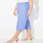 Flat Front Linen Capri image number null