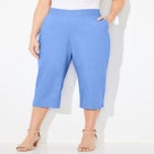 Flat Front Linen Capri image number null