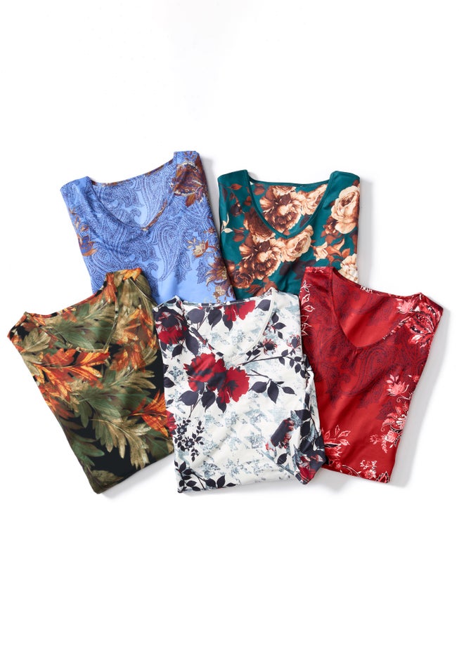 V-Neck Placement Print Top image number 4