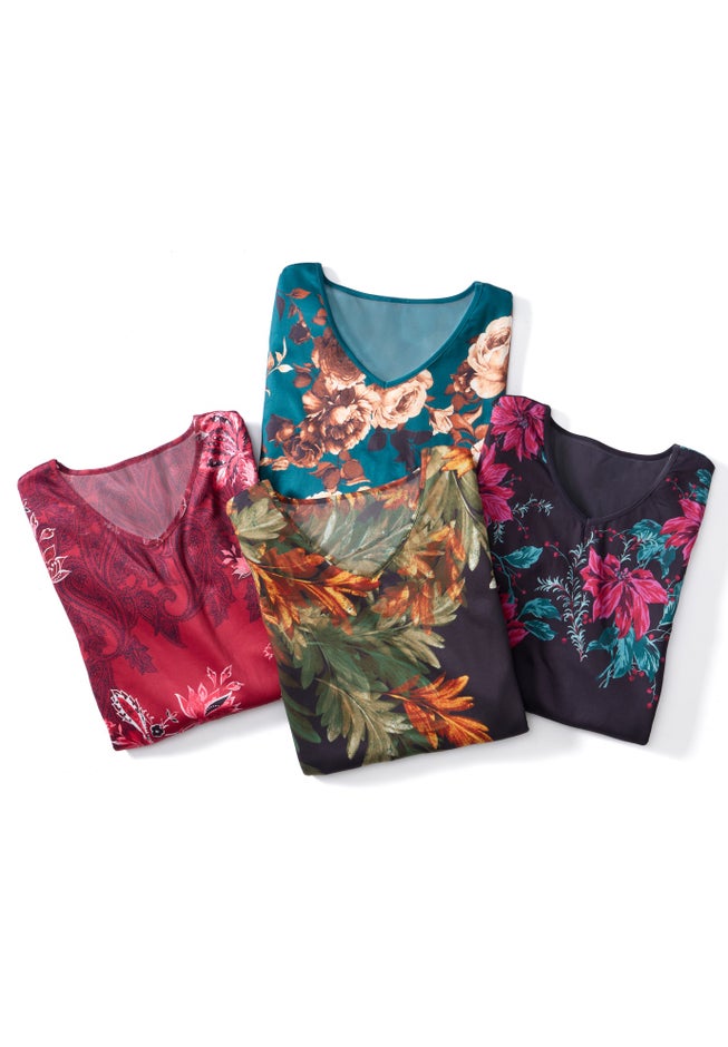 V-Neck Placement Print Top image number 2