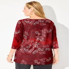 V-Neck Placement Print Top image number null