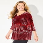 V-Neck Placement Print Top image number null