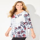 V-Neck Placement Print Top image number null