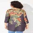 V-Neck Placement Print Top image number null