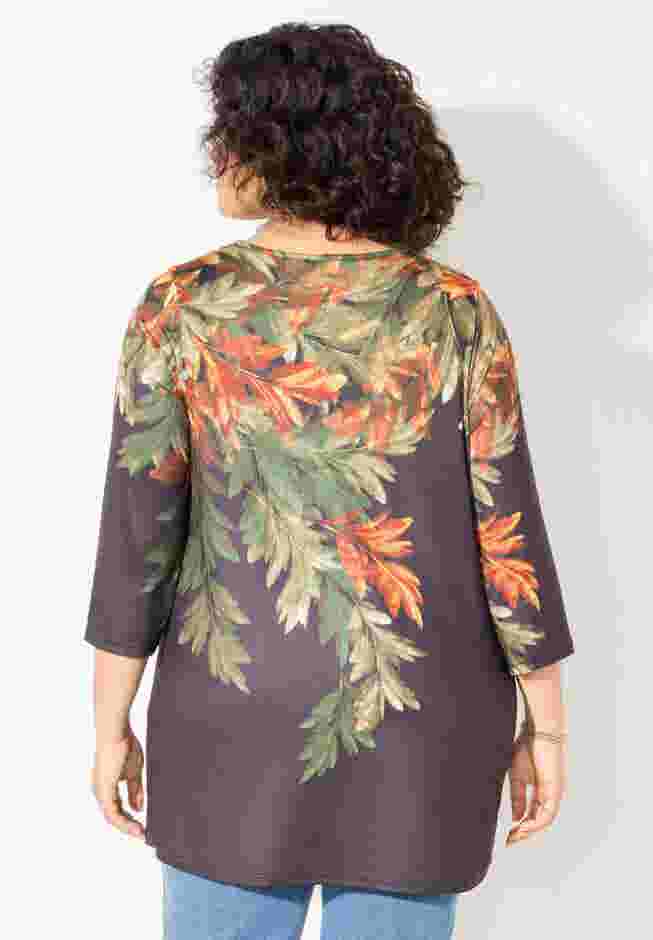 V-Neck Placement Print Top image number 1
