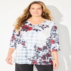V-Neck Placement Print Top image number null