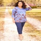 V-Neck Placement Print Top image number null