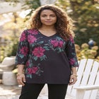 V-Neck Placement Print Top image number 0