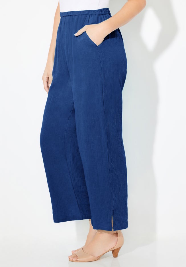 AnyWear Pucker Cotton Wide Leg Pant image number 2
