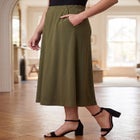 Soft Ease Cotton Knit Swing Skirt image number 2