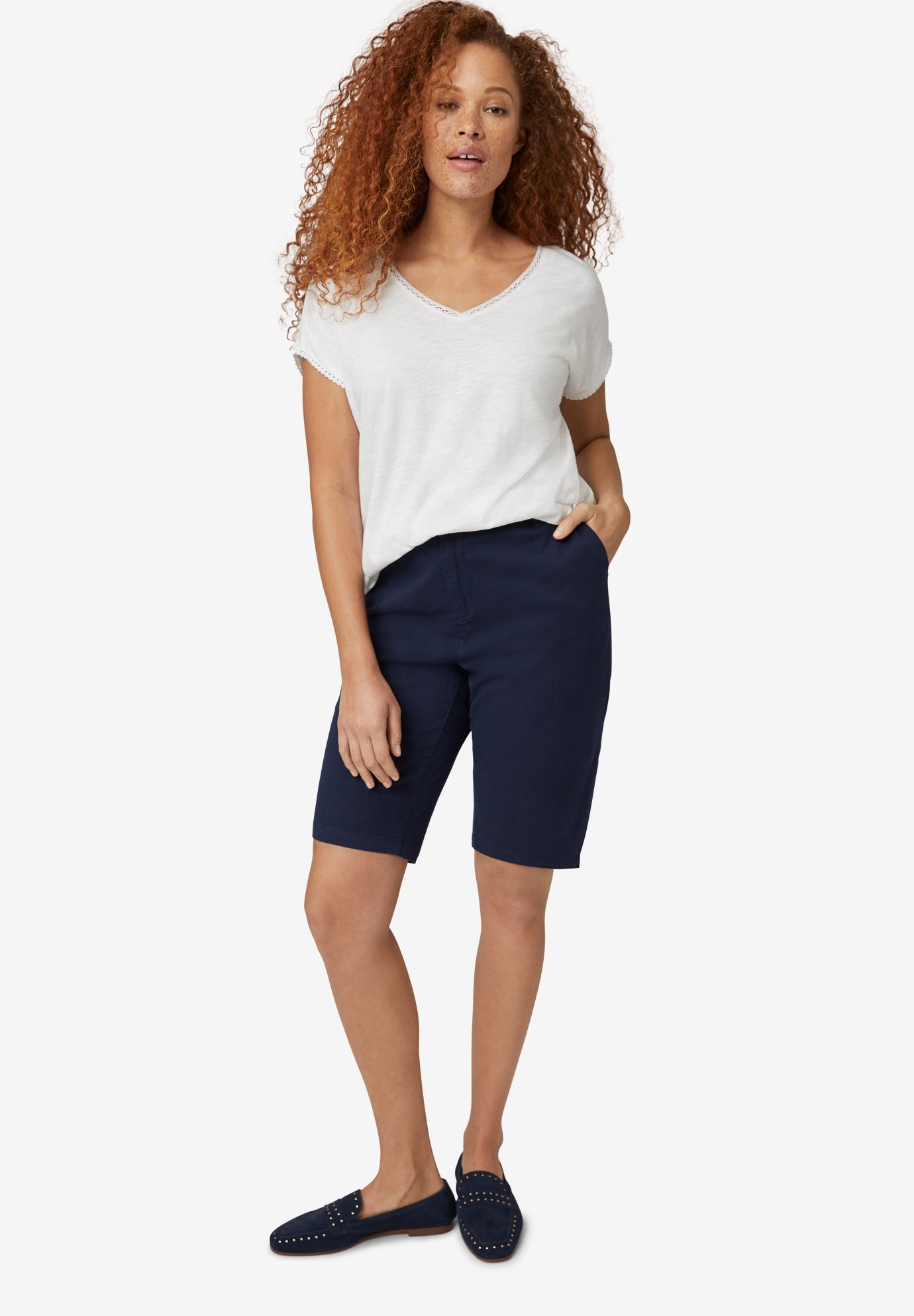 Stretch Chino Mid-rise Bermuda Shorts image number 0