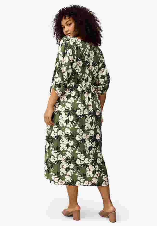 Blouson Sleeve Empire Midi Dress image number 1