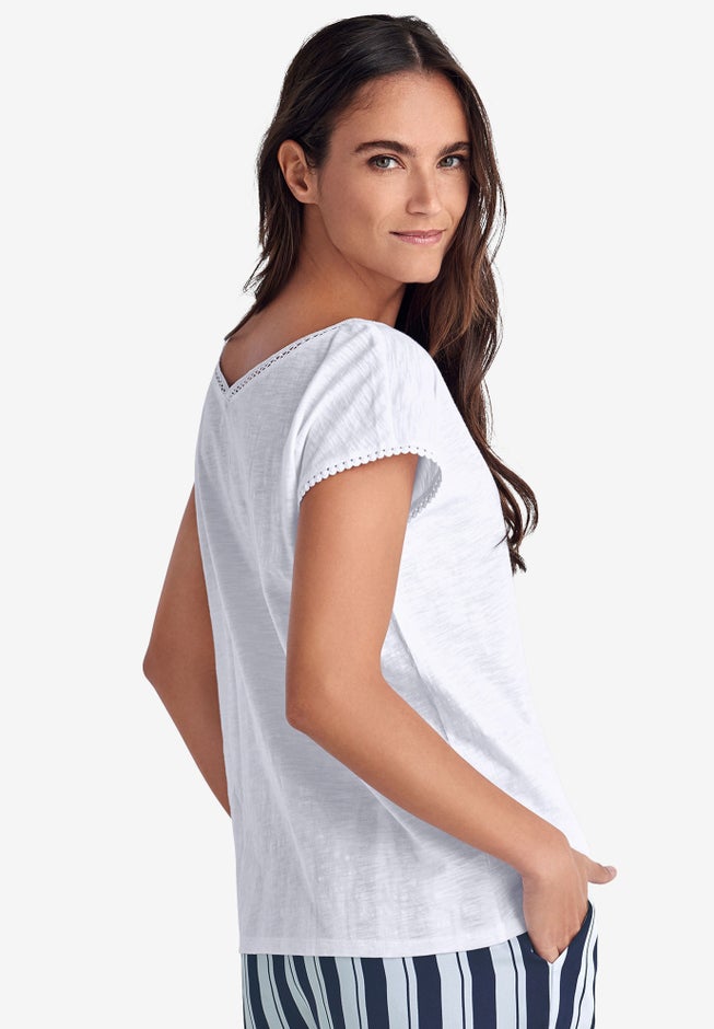 Crochet Trim Tee image number 1