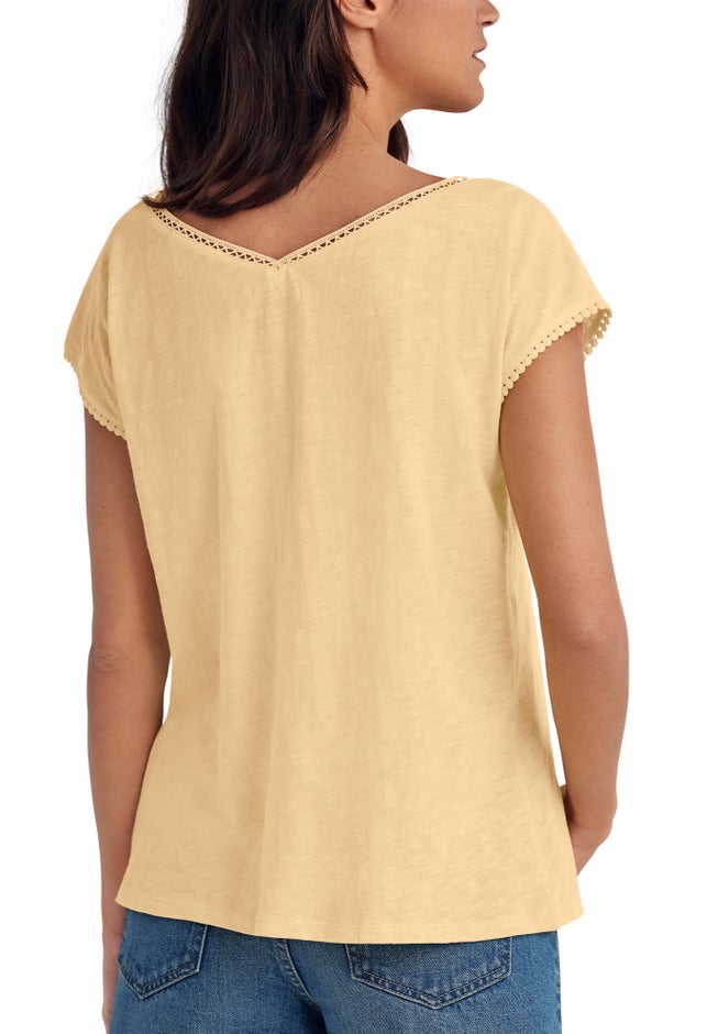 Crochet Trim Tee image number 1