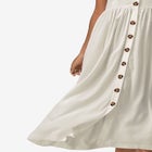 Button-Front A-Line Midi Dress image number null