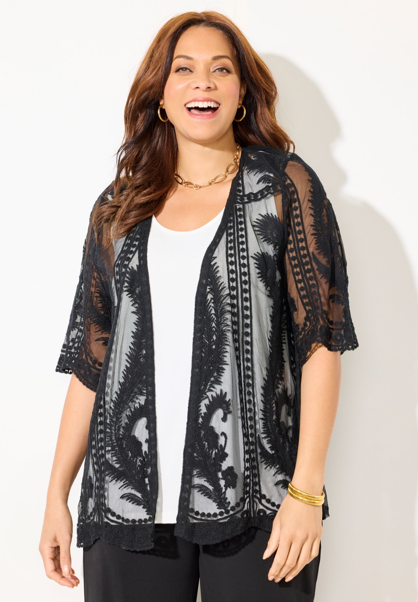 Mesh Crochet Cardigan image number 0